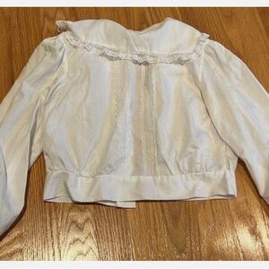 Vintage Miss Manhattan White Lace Trim Blouse size 6